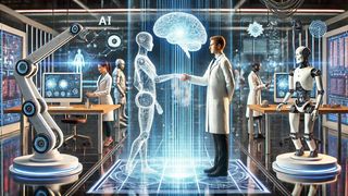 This image was provided by ChatGPT in response to the question of how it envisions the collaboration of humans, AI, and robots in the future. (Image:AI-generated)