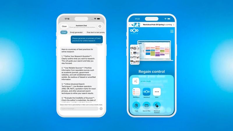 Der KI-Assistent von Nextcloud steht nun auch auf Mobilgeräten zur Verfügung.  (Bild: Nextcloud)