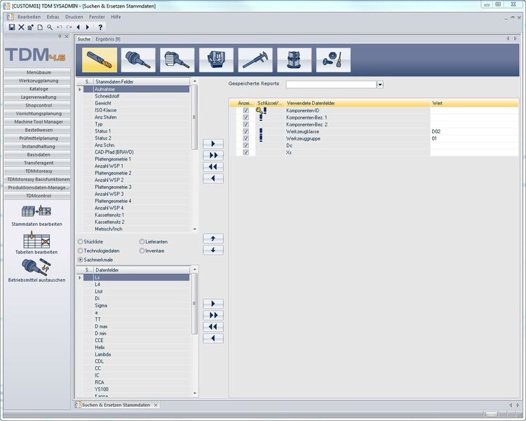 Werkzeugdatenpflege integriert: Ab TDM Version 4.6 ist das Datenpflege-Tool «TDM Control» in das Basismodul integriert. Hier eine Maske zur Stammdatenpflege. (Bild: TDM)