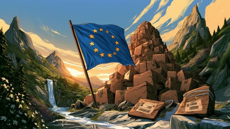 Entwarnung: Ein nun veröffentlichtes Paper der EU-Kommission widerspricht den bisherigen Auslegungs-Plänen der Verpackungsmittelbehörde ZSVR in Deutschland.(Bild:  Midjourney / KI-generiert)