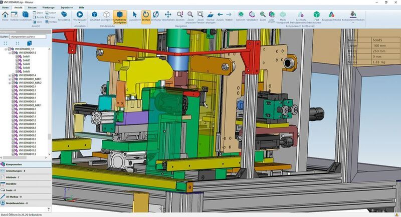 Mit Glovius lassen sich CAD-Daten der wichtigsten CAD-Formate visualisieren ohne die Lizenz für eine CAD-Lösung zu benötigen.  (DataCAD Software & Services)