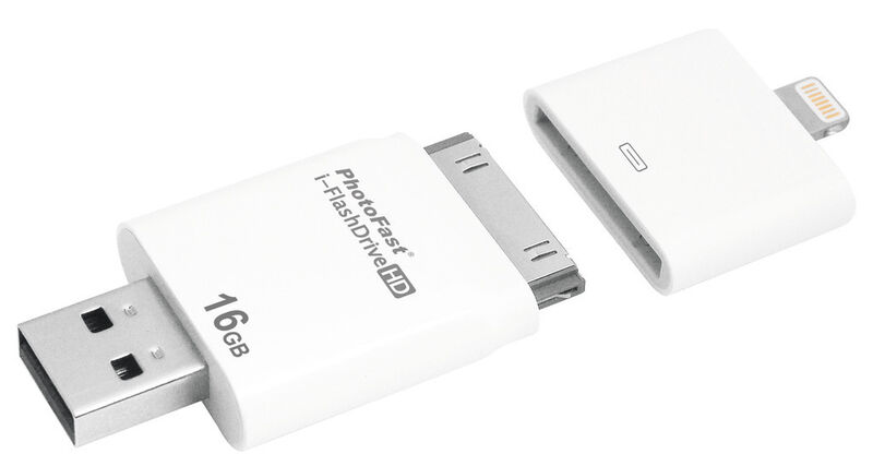 USB-Stick-Adapter i-FlasDrive HD 16GB von PhotoFast – UVP rund 100 Euro (Bild: PhotoFast)