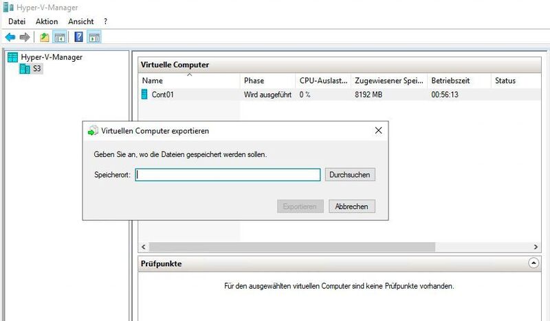 Exportieren von VMS in Hyper-V. (Microsoft / Joos)