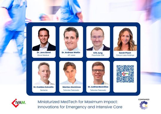 Das digitale Compamed Innovationsforum vom IVAM und der Messe Düsseldorf findet unter dem Leitthema „Miniaturized Medtech for Maximum Impact: Innovations for Emergency and Intensive Care“ statt.(Bild:  IVAM)