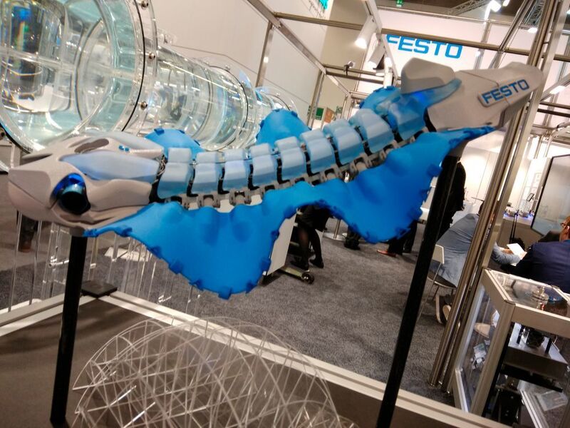 Festo is showcasing its latest innovation “the Bionic Fin Wave” at Achema 2018.  Inspired by the cuttlefish, the underwater robot is able to communicate with the outside world wirelessly and transmit data — such as the recorded sensor values for temperature and pressure — to a tablet. Its side fins are cast from silicone and do without struts or other support elements. (PROCESS Worldwide)
