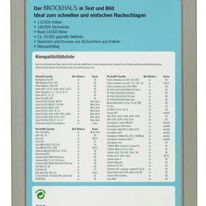 Auf der Rückseite der Verpackung sieht der Kunde auf einen Blick, mit welchen Endgeräten der »Brockhaus mobil« kompatibel ist.