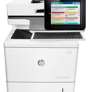 Das Top-Modell der neuen Enterprise-Geräte ist der Farb-MFP Color LaserJet Enterprise Flow MFP M577c. Er ist mit einer ausziehbaren Tastatur für Eingaben während der Dokumentenverarbeitung durch den Scanner ausgestattet.
