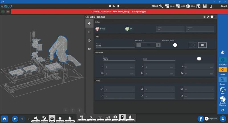 IHM de la nouvelle machine CT5  (Source : Recomatic SA)