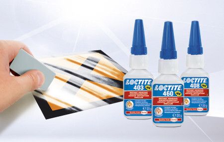 Die Loctite Varianten 403, 408 und 460 sind führende Sofortklebstoffe in Punkto Gesundheitsschutz und Arbeitssicherheit. (Bild: Henkel)