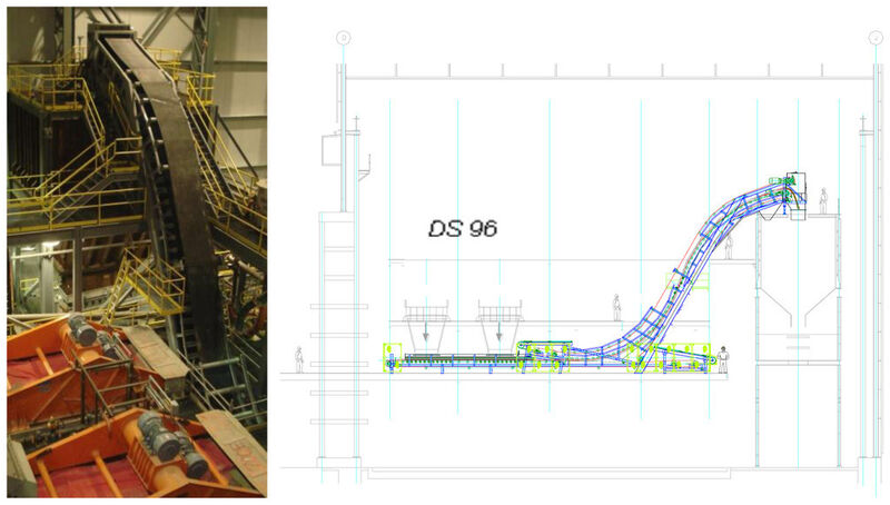 Fig. 10: The third of the three DSI Snake conveyors at the Victoria project – all three conveyors resulted in less building space requirement and save on heating. (Picture: Dos Santos International)