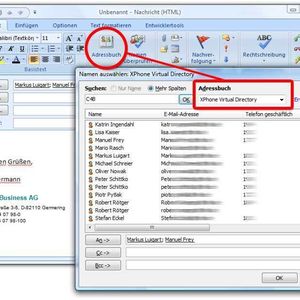 Virtual Directory integriert Kontakte von Drittanwendungen in Microsoft Outlook.