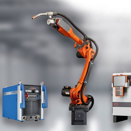 Schnell und einfach automatisieren: Das Komplettpaket von Cloos umfasst die Schweissstromquelle, den Roboter und die einfach programmierbare Steuerung als sorgfältig aufeinander abgestimmte Komponenten mit betriebsbereit konfigurierten Schnittstellen.(Bild:  Eckhard Reuter/Cloos Schweisstechnik)