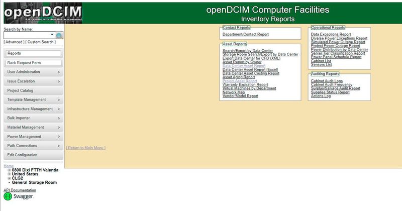 Berichte lassen sich ebenfalls mit openDCIM erstellen und exportieren. (Bild: Joos - openDCIM.org)