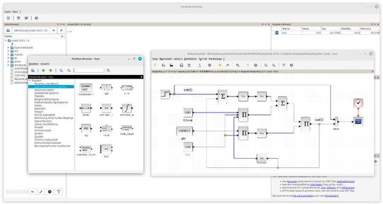 Bild 3: Simulation mit Signalflussplan in Xcos.(Bild:  Prof. Böttcher)