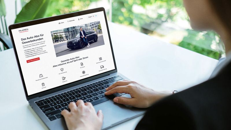Die Partner von Faaren können ihren gewerblichen Kunden ein volldigitales Auto-Abo anbieten.(Bild:  Faaren)
