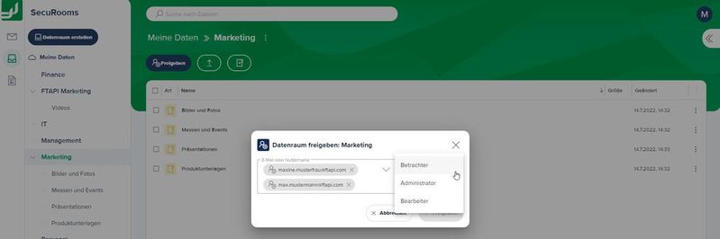 Projektbeteiligte sollten zu einem virtuellen Datenraum ausschließlich die Zugriffsrechte erhalten, die sie für ihre jeweilige Rolle benötigen. Projektbeteiligte sollten zu einem virtuellen Datenraum ausschließlich die Zugriffsrechte erhalten, die sie für ihre jeweilige Rolle benötigen.