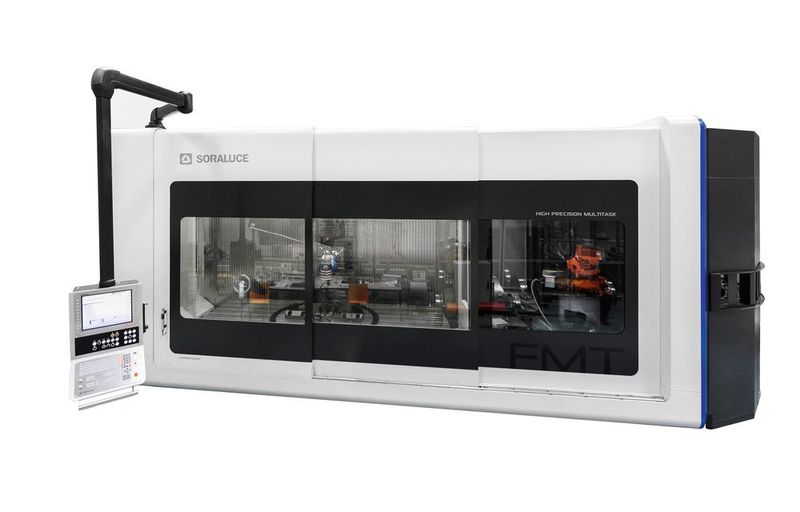 Die Multifunktions-Dreh-, Fräs- und Schleifmaschine Soraluce FMT ermöglicht Dreh-, Fräs-, Schleif- und Bohr­arbeiten auf einer Maschine und eine damit wirtschaftliche Bearbeitung. (Bild: Soraluce)