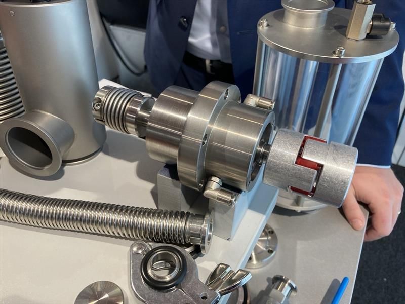 Bei Jakob Antriebstechnik war eine neu entwickelte Drehdurchführung für Vakuumanwendungen zu sehen. (Bild: Dagmar Merger/VCG)