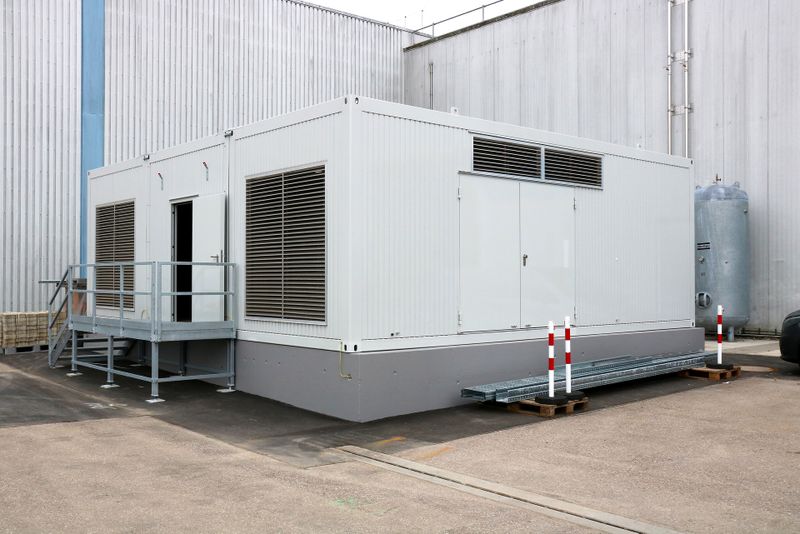 Das Herzstück der Fertigungslinie ist eine maßgeschneiderte, vollredundante Druckluftstation von Atlas Copco in Form einer Turn-Key-Solution, die in einem großen Container außerhalb der Fertigungshalle untergebracht ist.  (Bild: Atlas Copco)