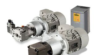 Bei Parkers Drive Controlled Pump werden Regelelektronik, genormte E-Motoren und eine leichtdrehende Pumpenmechanik für eine energieeffiziente Hydraulikversorgung kombiniert. (Parker Hannifin)