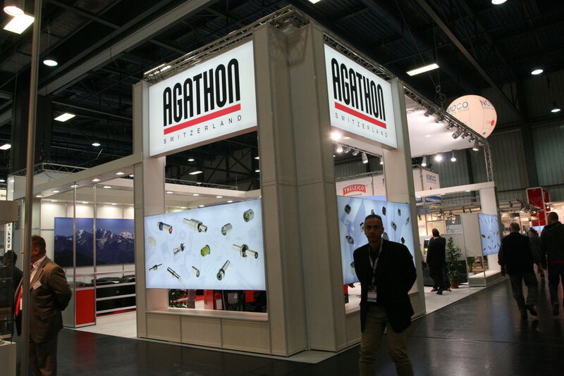 Auch der Hersteller von Wendeplattenschleifmaschinen Agathon zeigte seine Neuheiten auf der Grindtec 2014. (Anne Richter, SMM)