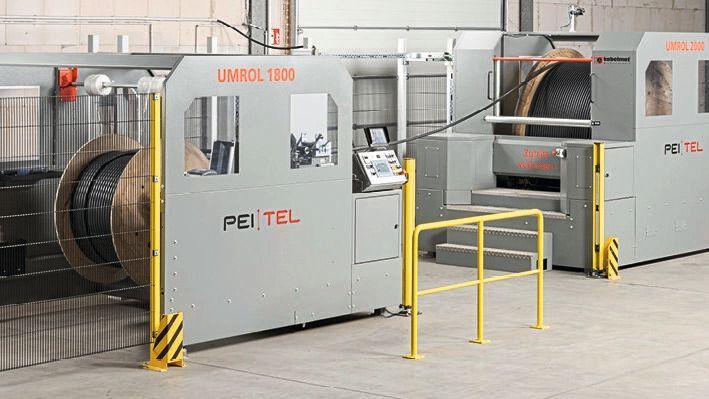 Eine automatische Umwickellinie von Kabelmat ermöglicht bei Pei Tel ein schonendes Handling empfindlicher Kabel. (Bild:  Helukabel / Andreas Metzner)