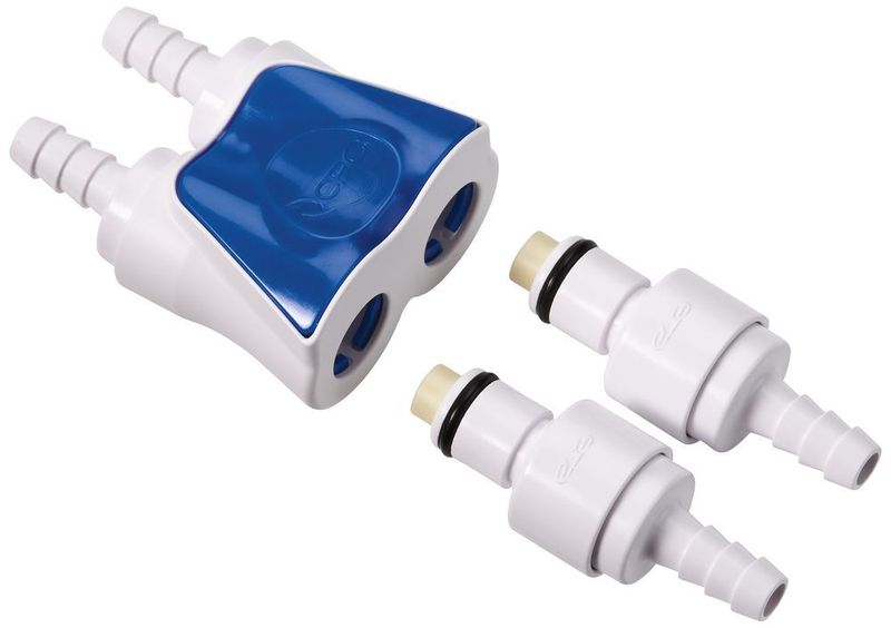 Kupplung und Stecker der Schnellverschluss-Kupplung werden aus dem Kunststoff ABS gefertigt und sind einfach zu pflegen und zu reinigen. (Colder)