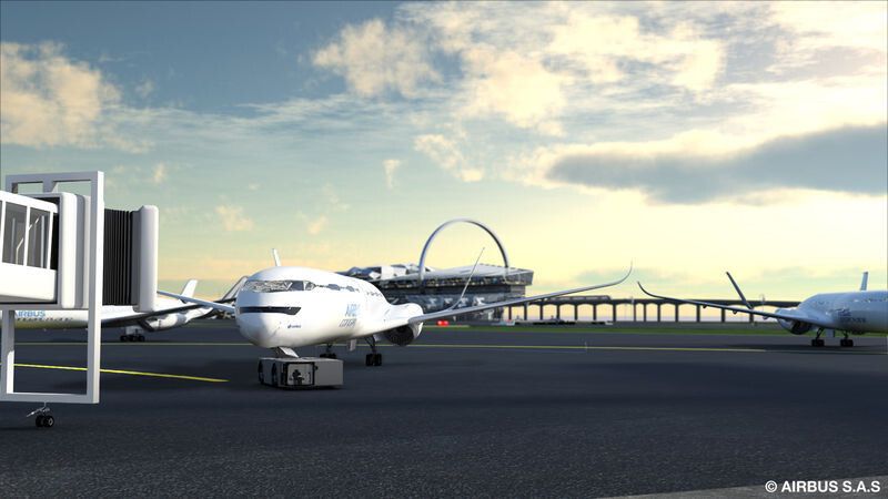 Autonome Fahrzeuge sollen die Flugzeuge am Boden energieeffizienter ans Gate bringen (Airbus)