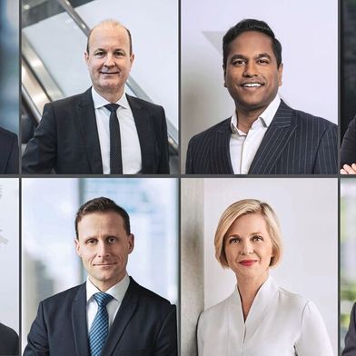 MM Maschinenmarkt hat acht Geschäftsführer gefragt: Wie wird 2026? (Bild: Schneider Electric, Grob, Marcel Helfert, Schunk , Eirich, EDL, Florian Generotzky (DMG Mori), Voss Fluid)