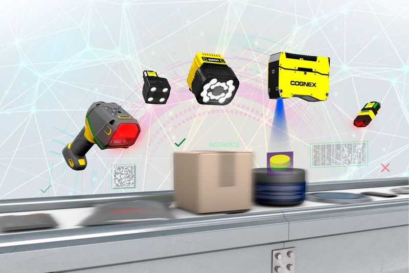 Cognex präsentiert in München unter anderem das System In-Sight 2800 für einfache Inspektionen mit KI-basierter Edge-Learning-Technologie. Das System entziffert Zeichen und Schrift auch auf reflektierenden, kontrastarmen und unebenen Oberflächen. Für Hochgeschwindigkeits-Produktionslinien eignet sich das Vision-System In-Sight 3800. Automatica 2023: Halle B5, Stand 500. (Bild: Cognex)