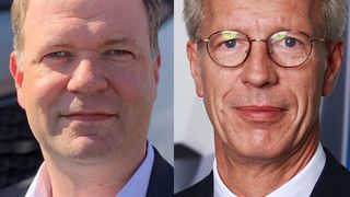 Heino Schroeder (rechts) verantwortet zum 1. Mai 2020 als neuer Regionaldirektor die Region Scania Nord. Er folgt auf Ralf Schröder (links), der als Regionaldirektor zu Scania Nordwest wechselt. (Bild: Scania)