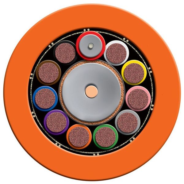 Das Hyflex 8-fach Koaxialkabel im Querschnitt. Bild: Hradil (Archiv: Vogel Business Media)