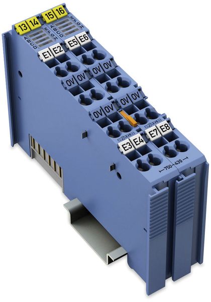 Wago’s 750-439 8-Channel Digital Input Module records Namur binary signals from sensors operating in hazardous environments of Zones 0 and 1. (Picture: Wago)