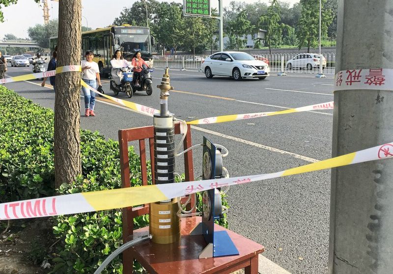 Feinstaubmessung an einer Pekinger Hauptstraße. (EMPA)