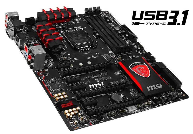 Das Z97A Gaming 6 ist das einzige der neuen Mainboards mit einem USB-Typ-C-Anschluss, der 10 GBit/s übertragen kann. (Bild: MSI)