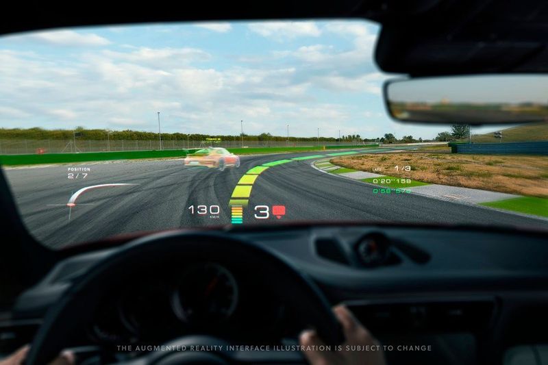 Das Schweizer Start-up WayRay entwickelt und produziert holographische Augmented Reality Head-up Display-Technologien. (Porsche AG)
