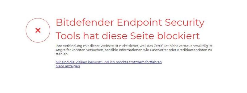 Mit GravityZone lassen sich auch unsichere Webseiten blocken. (Bild: Bitdefender - IT-Testlab Dr. Güttich)
