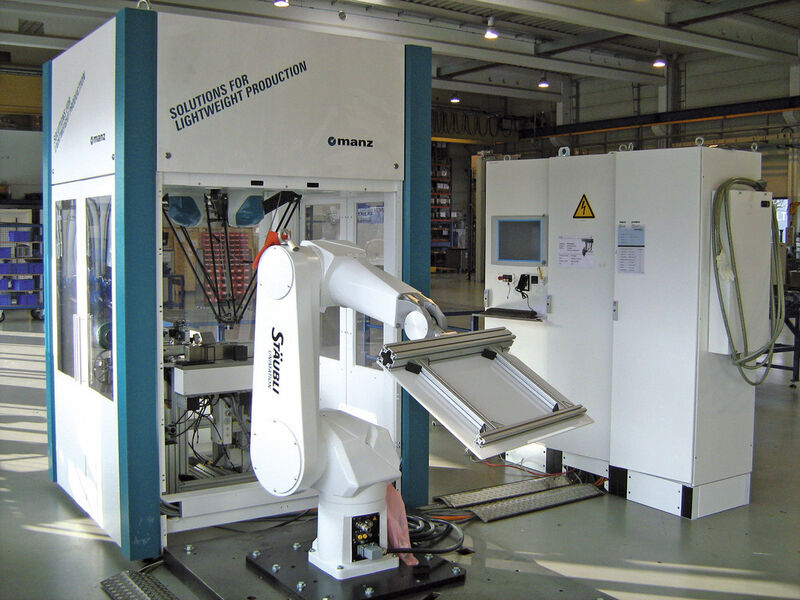 Die DFP²-Fertigungszelle zur automatisierten Herstellung sogenannter Preforms wurde im Sowema-Projekt entwickelt. (Bild: Altair)