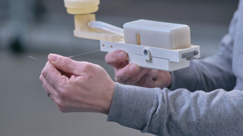 Nanofasern sind winzige Fäden, die dünner als ein menschliches Haar und mit dem bloßen Auge nicht zu erkennen sind. Dennoch spielen sie eine wichtige Rolle in den verschiedensten Materialien. Jahrelang wurde daran getüftelt, die Produktion im industriellen Maßstab zu ermöglichen, immer wieder kam es zu technischen Rückschlägen und unzuverlässigen Ergebnissen. Jan Čmelík und das Elmarco Team haben ihr Nanospider-Elektrospinnverfahren kontinuierlich weiter verbessert, sodass es nun die zuverlässige Herstellung dieser Materialien im industriellen Maßstab ermöglicht. (Bild: EPO)