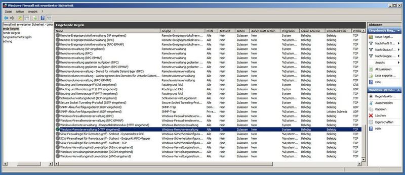 Das Setup von WinRM hat außerdem eine Firewall-Regel eingerichtet. (Archiv: Vogel Business Media)
