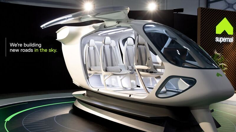 Die Hyundai-Tochter Supernal zeigt auf der International Airshow im englischen Farnborough ein elektrisches Vehicle Cabin Concept (EVTOL).(Bild:  Supernal/Hyundai)