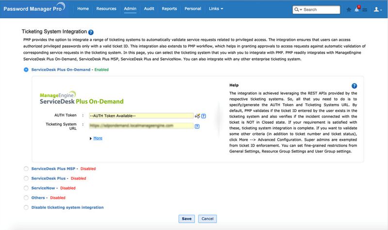 Ticketing System Integration (ManageEngine)