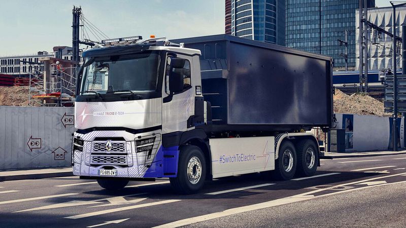 Der Renault C E-Tech wurde speziell für die Baustelle entwickelt. (Bild: Autoren-Union Mobilität/Renault Trucks)
