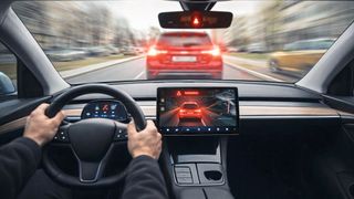 Das Symbolbild stellt die Situation etwas übertrieben dar – aber eine gewisse Irritation kann das Bremsverhalten mancher Elektroautos beim Fahrer schon auslösen. (Bild: KI-generiert)