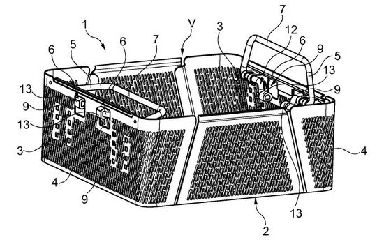 Eine Sterilisiersiebschale mit Fixiergriff.(Bild:  DPMA)