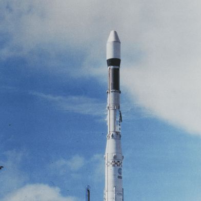 Pioneering launch: The first Ariane 1 lifts off on December 24, 1979. (Source: ESA/CNES/Arianespace)