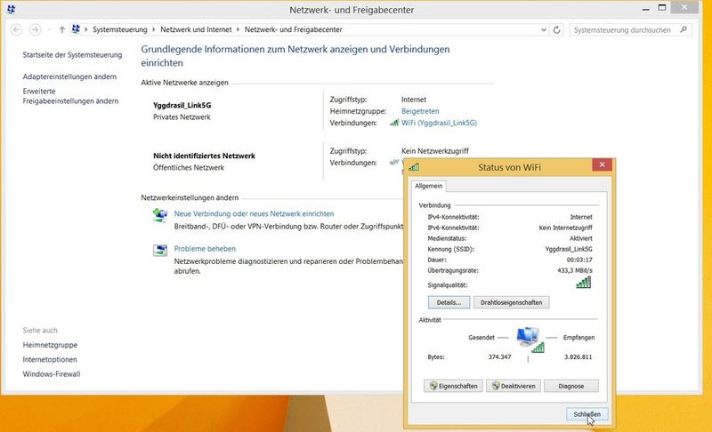 Abbildung 10: Nach dem Update des Intel-Treiber: Eine WLAN-Geschwindigkeit, die Anwender vergessen lässt, dass sie über eine drahtlose Verbindung arbeiten. (Bild: Schlede/Bär)