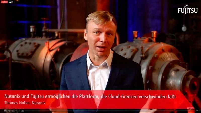 Thomas Huber von Nutanix erläuterte in seiner Breakout-Session, wie Cloud-Grenzen verschwinden können. (IT-Business)