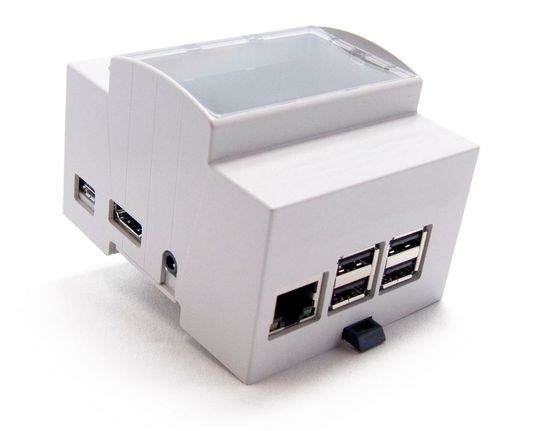 Raspberry Pi 3B+ im DIN-Rail-Gehäuse von ELMERO: geeignet für den professionellen Einsatz.(Bild:  ELMERO)
