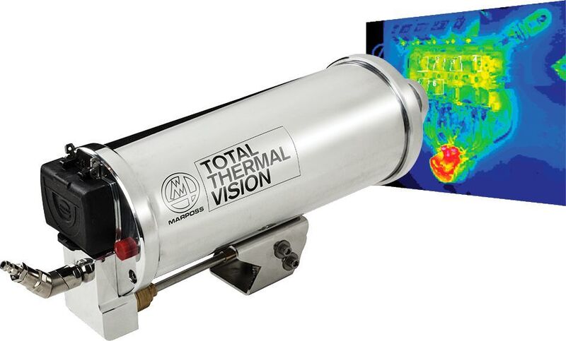 Total Thermal Vision is a proven infrared thermography solution to capture and visualize the thermal map of the die surface. (Marposs)